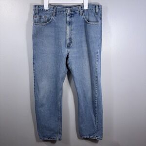 Vintage Levis 505 Jeans Mens 38x30 Regular Fit Straight Leg Medium Wash Zip Fly